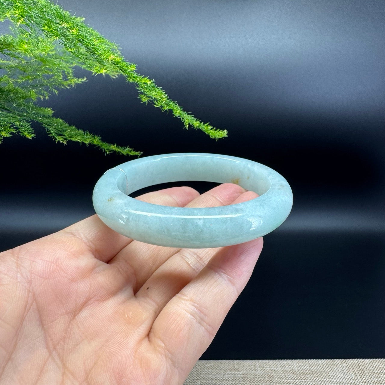 Genuine Burmese  Apple Green Jade Jadeite Bangle Bracelet ( 57mm )