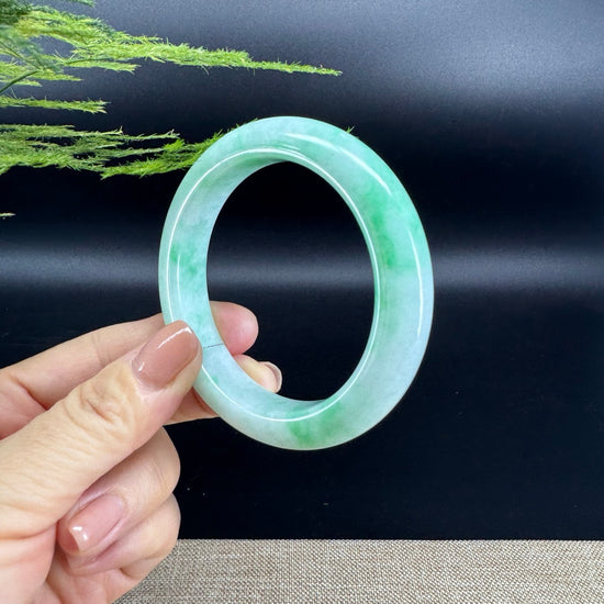 Genuine Burmese Green Jade Jadeite Bangle Bracelet (55.8mm)