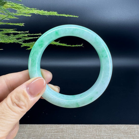 Genuine Burmese Green Jade Jadeite Bangle Bracelet (55.8mm)