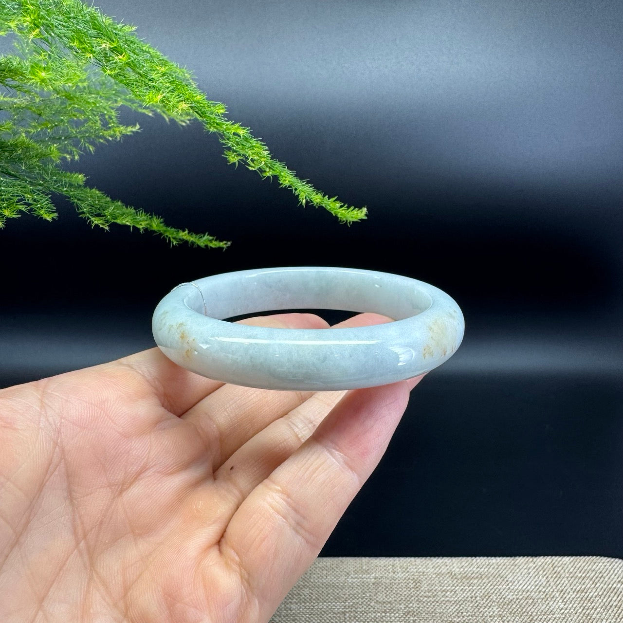 Genuine Burmese Icy Green Jade Jadeite Bangle Bracelet ( 57.2mm )