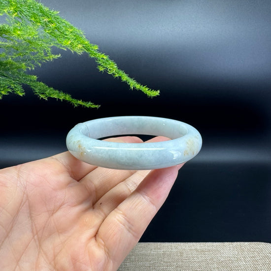 Genuine Burmese Icy Green Jade Jadeite Bangle Bracelet ( 57.2mm )