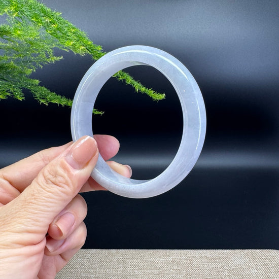 Genuine Burmese Icy Lavender Jade Jadeite Bangle Bracelet ( 57.6mm )