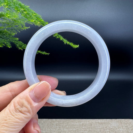 Genuine Burmese Icy Lavender Jade Jadeite Bangle Bracelet ( 57.6mm )