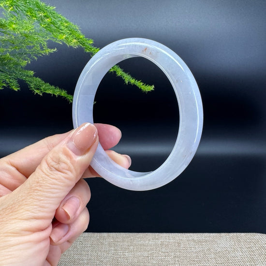 Genuine Burmese Lavender Green Jade Jadeite Bangle Bracelet ( 57.7mm )