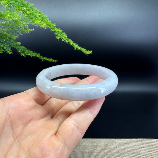 Genuine Burmese Lavender Green Jade Jadeite Bangle Bracelet ( 57.7mm )