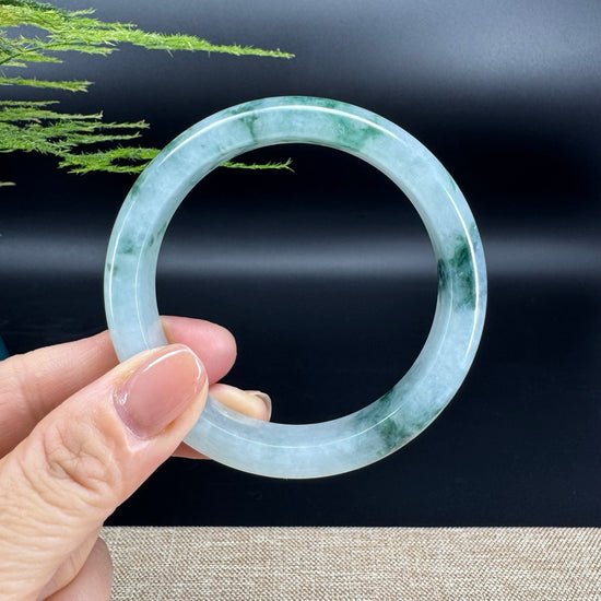 Genuine Burmese Icy Green Jade Jadeite Bangle Bracelet (58.2mm)