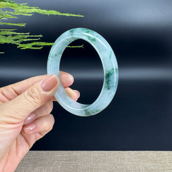 Genuine Burmese Icy Green Jade Jadeite Bangle Bracelet (58.2mm)