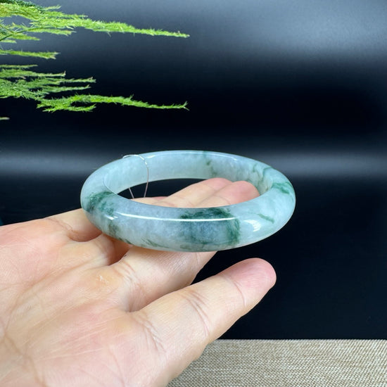 Genuine Burmese Icy Green Jade Jadeite Bangle Bracelet (58.2mm)