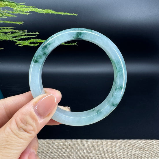 Genuine Burmese Icy Green Jade Jadeite Bangle Bracelet (58.2mm)