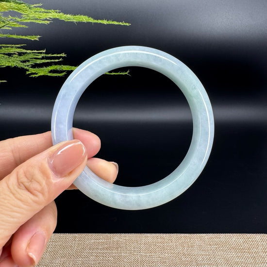 Genuine Burmese Lavender Green Jade Jadeite Bangle Bracelet ( 61.4mm )
