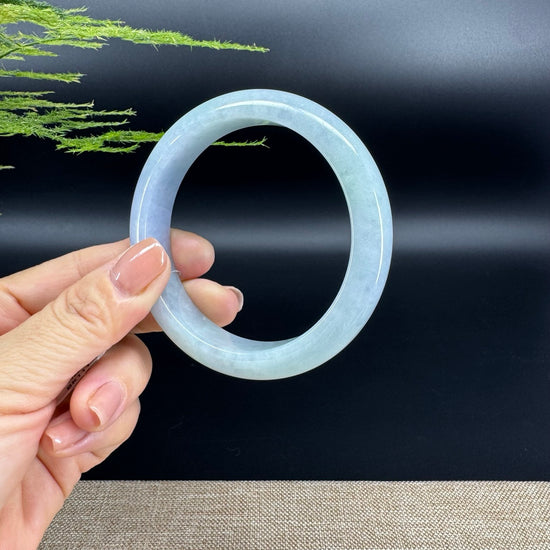 Genuine Burmese Lavender Green Jade Jadeite Bangle Bracelet ( 61.4mm )
