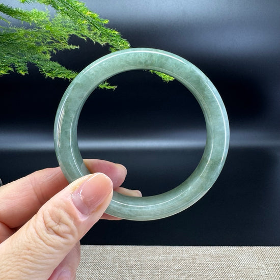 Genuine Burmese Oil Green Jade Jadeite Bangle Bracelet ( 58.7mm )