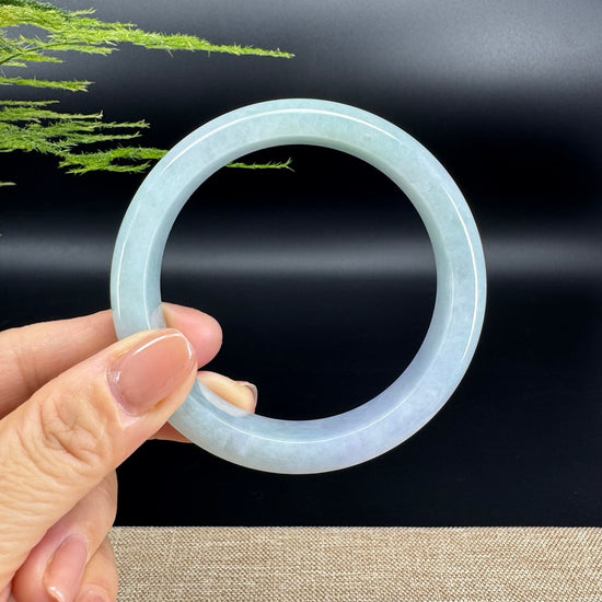 Genuine Burmese Lavender Green Jade Jadeite Bangle Bracelet ( 61.4mm )