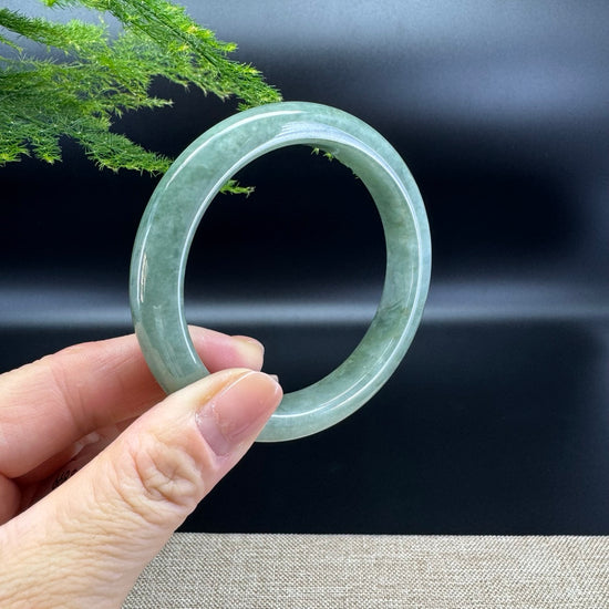 Genuine Burmese Oil Green Jade Jadeite Bangle Bracelet ( 58.7mm )