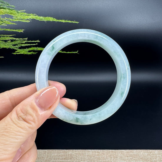 Genuine Burmese Icy Green Jade Jadeite Bangle Bracelet ( 55.4mm )