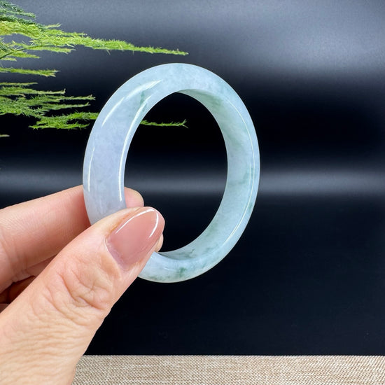 Genuine Burmese Icy Green Jade Jadeite Bangle Bracelet ( 55.4mm )