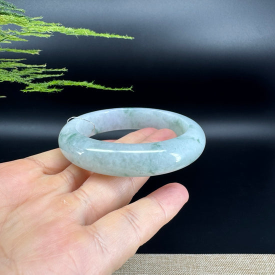 Genuine Burmese Icy Green Jade Jadeite Bangle Bracelet ( 55.4mm )