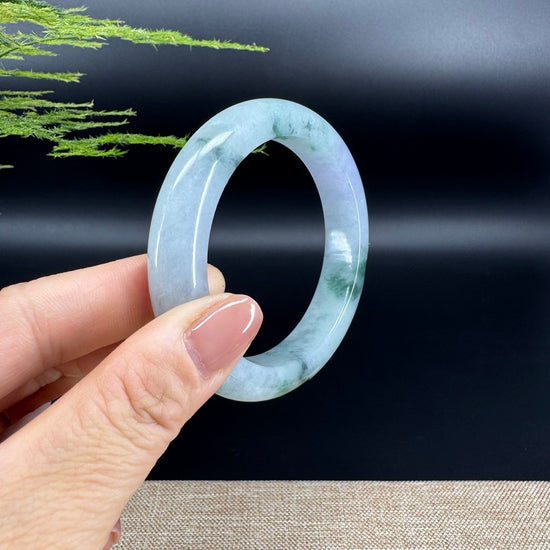 Genuine Burmese Lavender Green Jade Jadeite Bangle Bracelet ( 56mm )