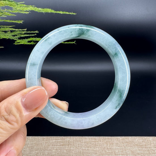 Genuine Burmese Lavender Green Jade Jadeite Bangle Bracelet ( 56mm )