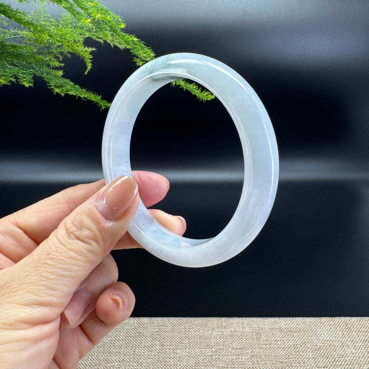 Genuine Burmese Icy Green Jade Jadeite Bangle Bracelet ( 58.9mm )