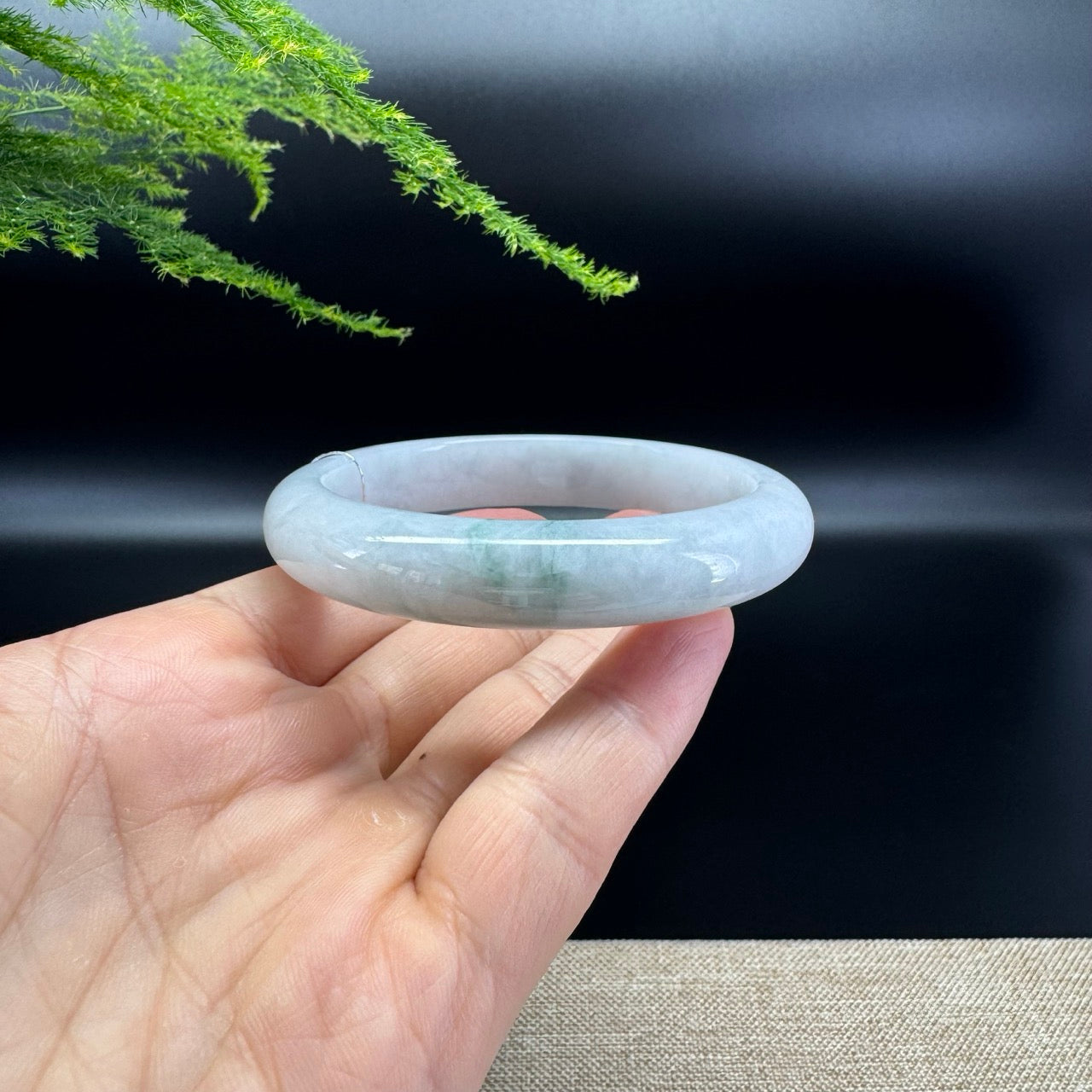 Genuine Burmese Icy Green Jade Jadeite Bangle Bracelet ( 58.9mm )