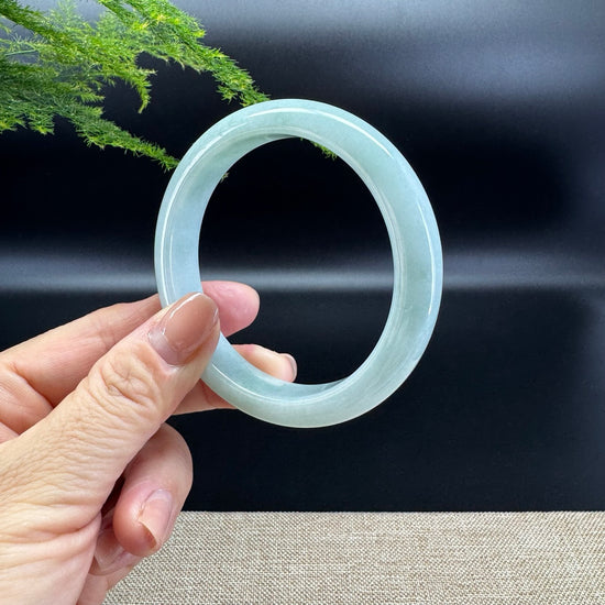 Genuine Burmese Apple Green Jade Jadeite Bangle Bracelet ( 58.5mm )
