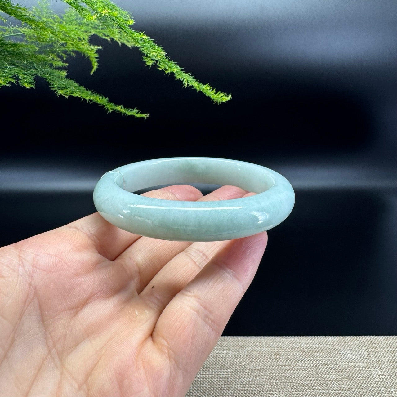 Genuine Burmese Apple Green Jade Jadeite Bangle Bracelet ( 58.5mm )