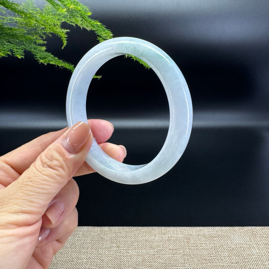 Genuine Burmese Icy Lavender Green Jade Jadeite Bangle Bracelet ( 58.9mm )