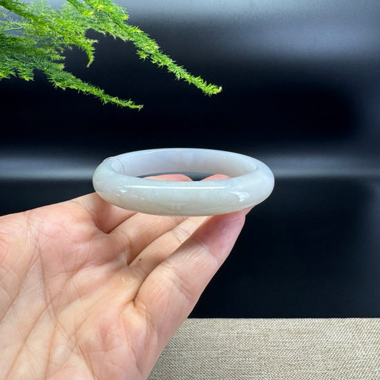 Genuine Burmese Lavender Green Jade Jadeite Bangle Bracelet ( 58.5mm )