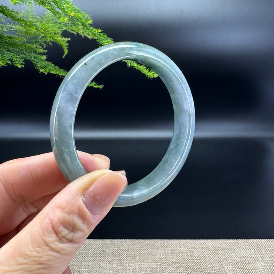 Genuine Burmese Lavender Green Jade Jadeite Bangle Bracelet ( 58.5mm )