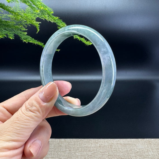Genuine Burmese Lavender Green Jade Jadeite Bangle Bracelet ( 58.5mm )