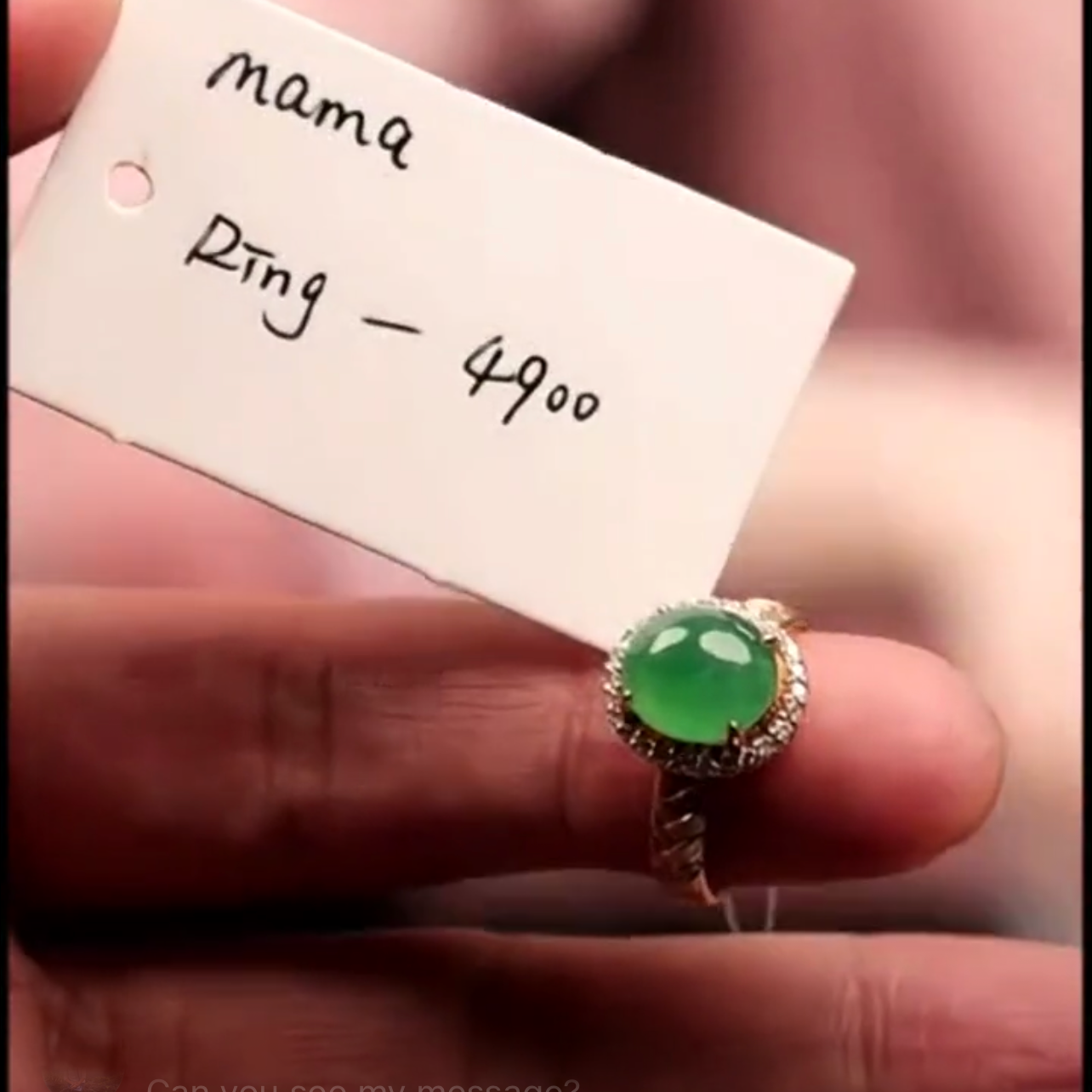 "Live" Natural Icy Imperial Green Jadeite Jade Cabochon Ring (02/24/26)