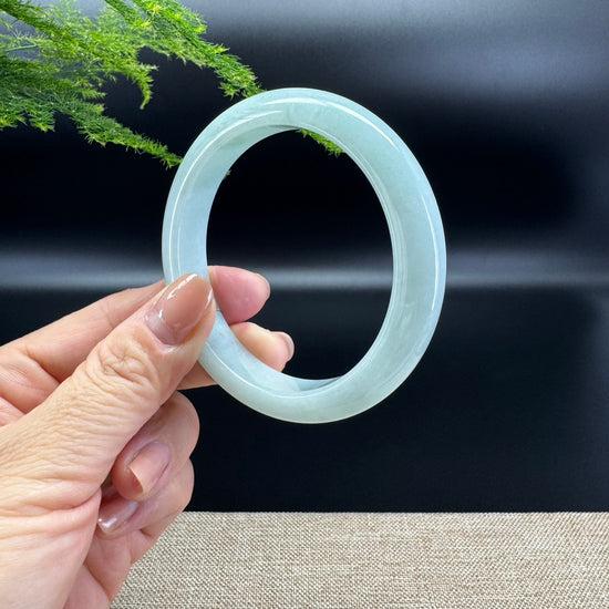 Genuine Burmese Apple Green Jade Jadeite Bangle Bracelet ( 58.6mm )