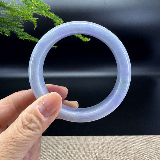 Genuine Burmese Lavender Green Jade Jadeite Bangle Bracelet (58.8mm)