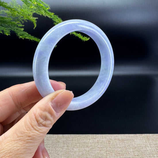 Genuine Burmese Lavender Green Jade Jadeite Bangle Bracelet (58.8mm)