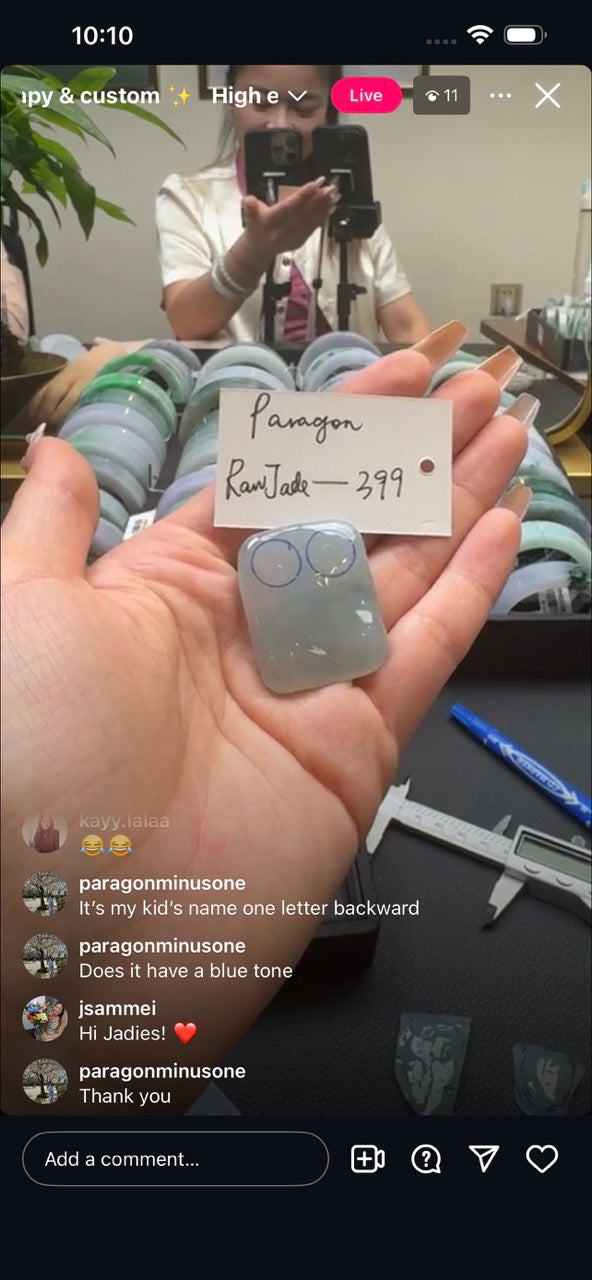 "Live" Natural Icy Blue Jadeite Jade Rawjade(05/16/26)