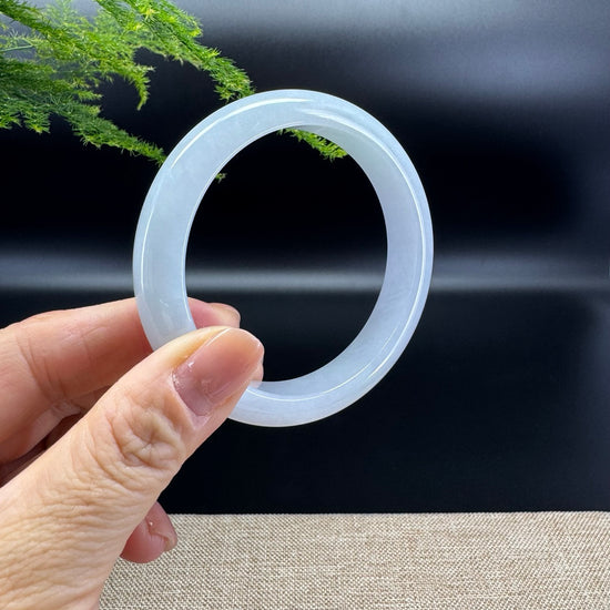 Genuine Burmese Lavender Green Jade Jadeite Bangle Bracelet ( 58.8mm )