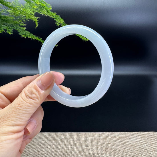 Genuine Burmese Lavender Green Jade Jadeite Bangle Bracelet ( 58.8mm )