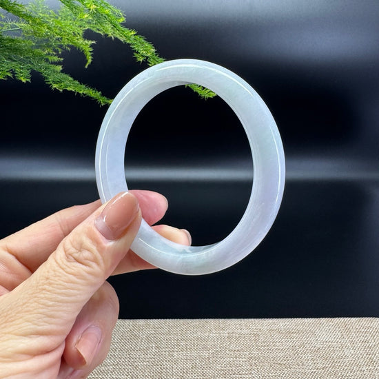 Genuine Burmese Lavender Green Jade Jadeite Bangle Bracelet ( 58.7mm )