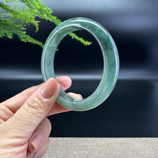 Genuine Burmese Oil Green Jade Jadeite Bangle Bracelet ( 58mm )