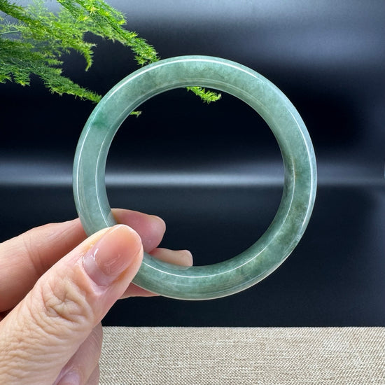 Genuine Burmese Oil Green Jade Jadeite Bangle Bracelet ( 58.2mm )