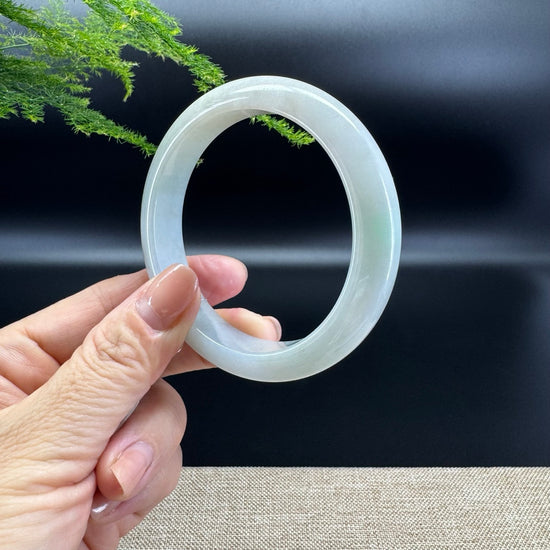 Genuine Burmese Lavender Green Jade Jadeite Bangle Bracelet ( 58.8mm )