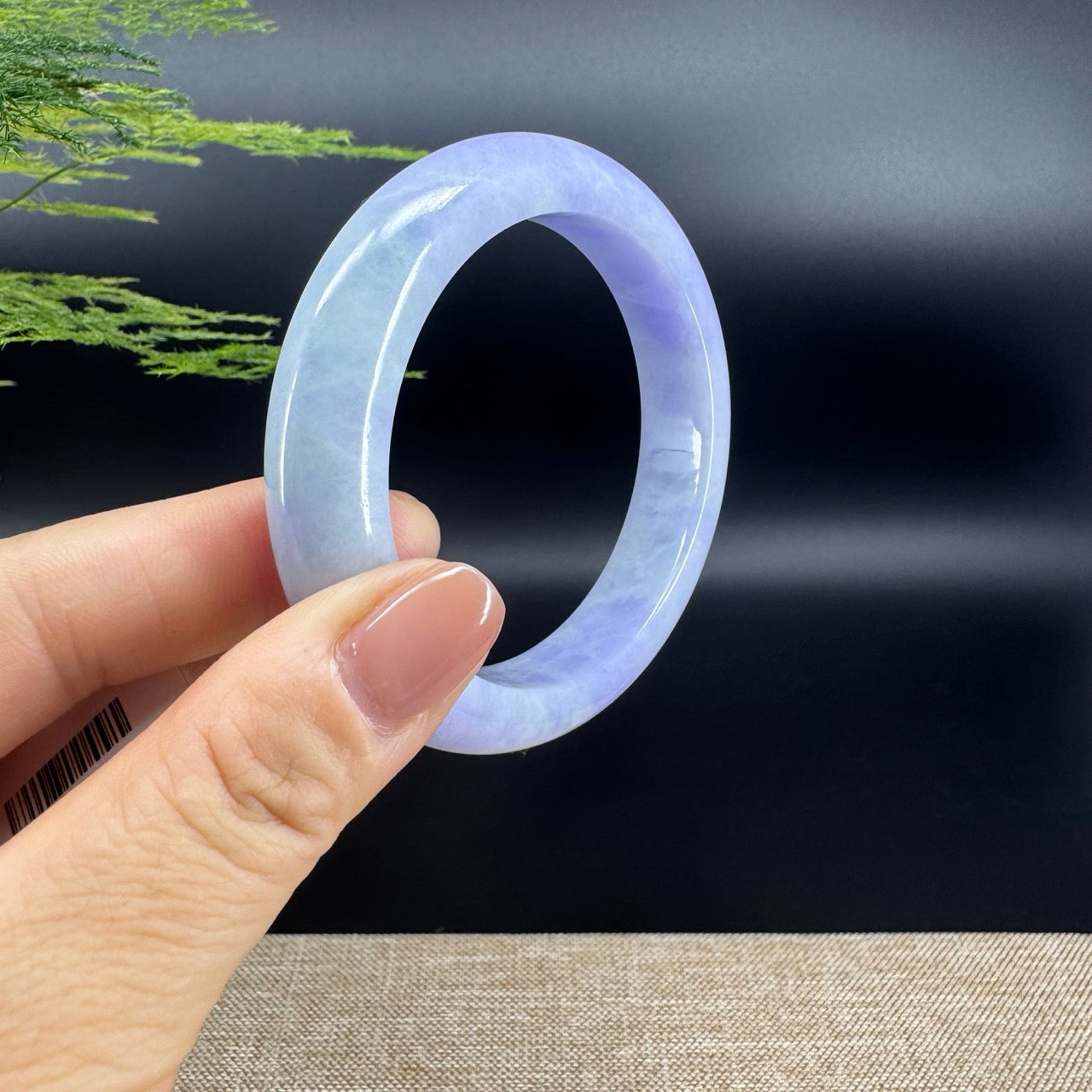 Genuine Burmese Lavender Green Jade Jadeite Bangle Bracelet (56.5mm)