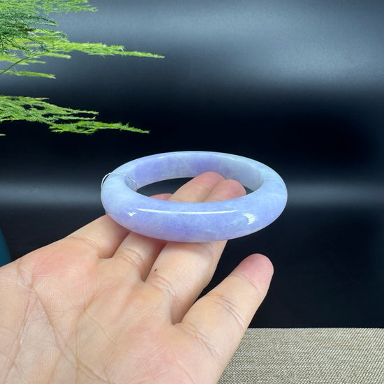 Genuine Burmese Lavender Green Jade Jadeite Bangle Bracelet (56.5mm)