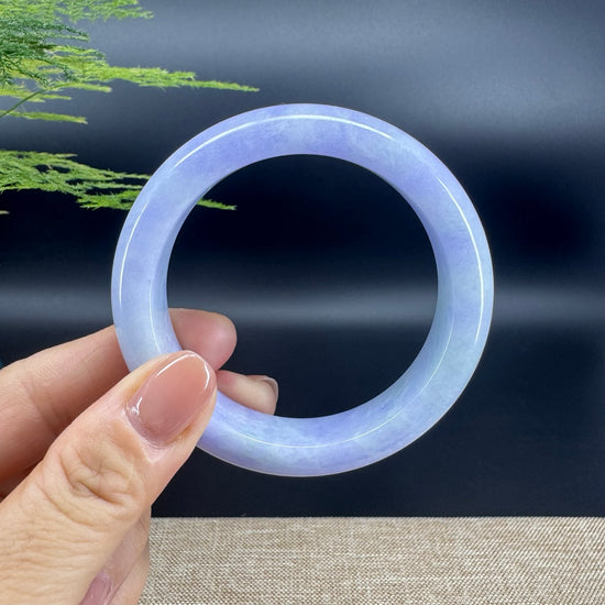 Genuine Burmese Lavender Green Jade Jadeite Bangle Bracelet (56.5mm)