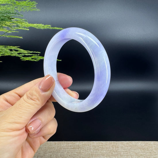 Genuine Burmese Lavender Green Jade Jadeite Bangle Bracelet (56.6mm)