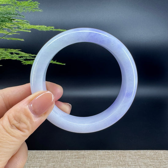 Genuine Burmese Lavender Green Jade Jadeite Bangle Bracelet (56.6mm)