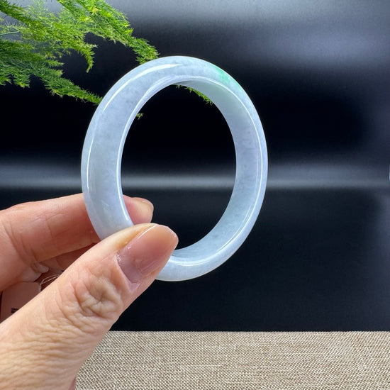 Genuine Burmese lavender Green Jadeite Jade Bangle Bracelet ( 58.3mm)