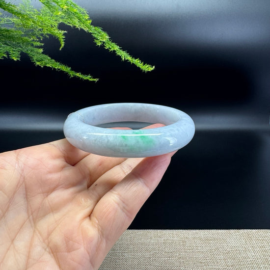 Genuine Burmese lavender Green Jadeite Jade Bangle Bracelet ( 58.3mm)