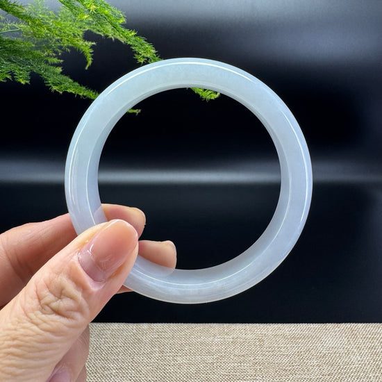 Genuine Burmese Lavender Green Jade Jadeite Bangle Bracelet ( 58.8mm )